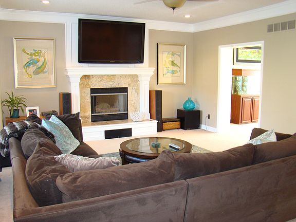 Family room with fireplace