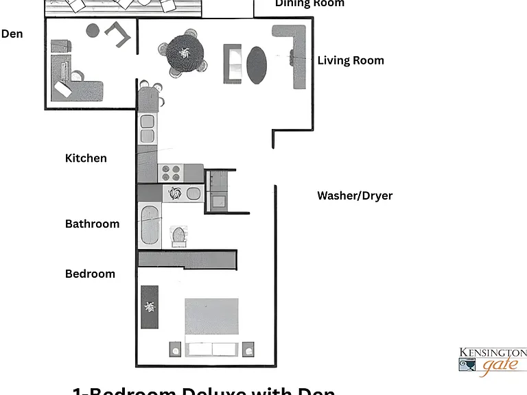1x1 Deluxe with Den l 840 sq ft l Kensington Gate 1x1 Deluxe with Den l 840 sq ft l Kensington Gate