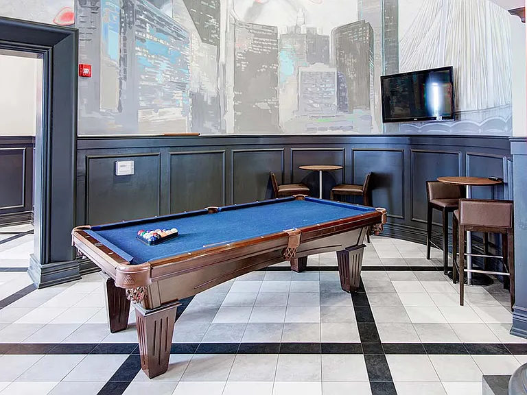 Griffis Uptown resident lounge with billiards.