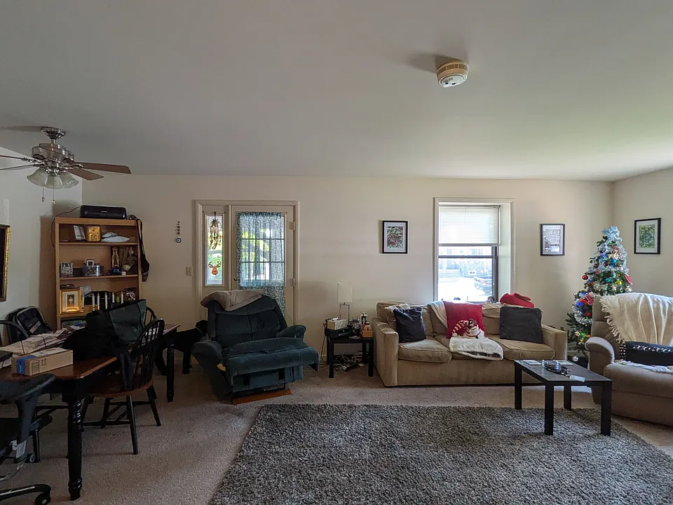 Open and bright living and dining room