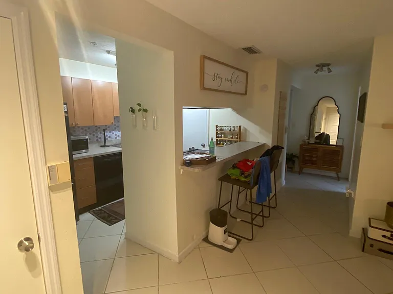 Kitchen Bar into the Living Room