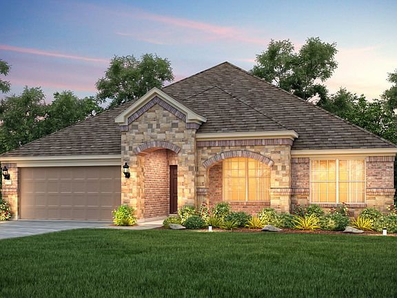 The Dunlay, a one-story home with 2-Car Garage, shown with Home Exterior C