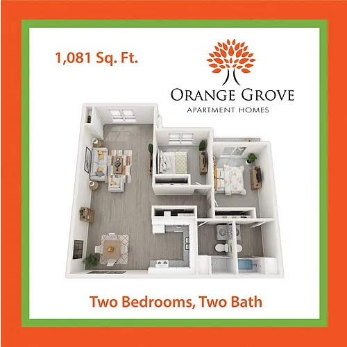 Floor plan Two Bedroom/Two Bath