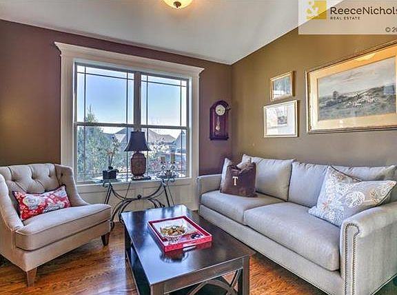 Lovely Living Room for cozy conversation & visits. Could be a music room or large home office. French Doors open into the Dining Room.