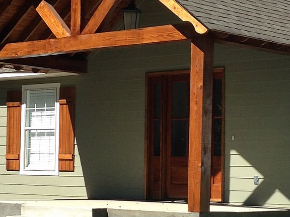 Stained cypress front porch