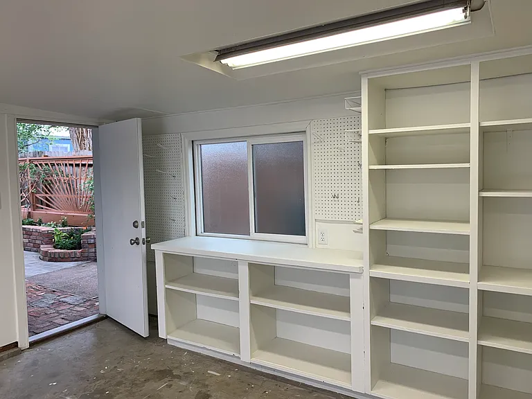 Single car garage shelving