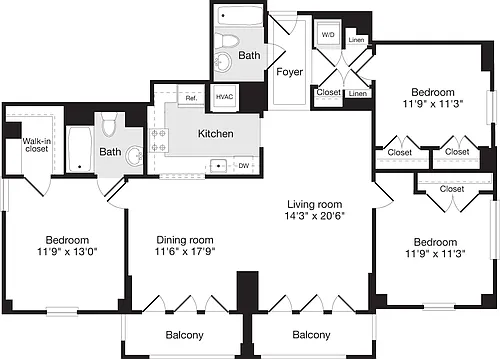 Floor plan 3+ Bedrooms B