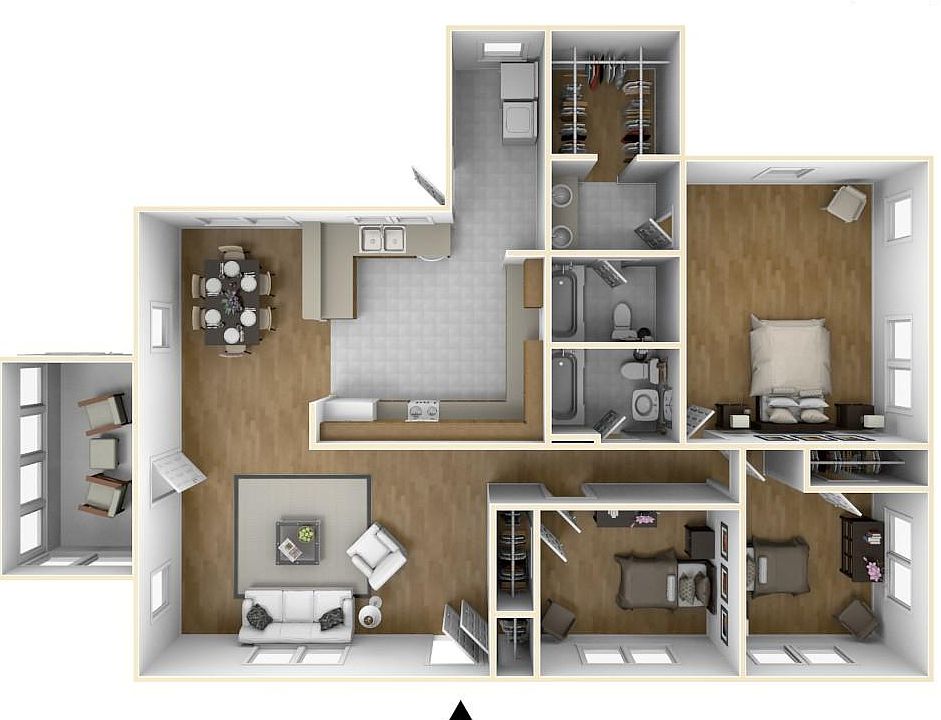 3 bedroom, 2 bath home with sun porch
