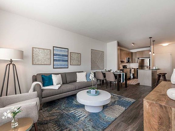 Living and dining areas with hard surface flooring