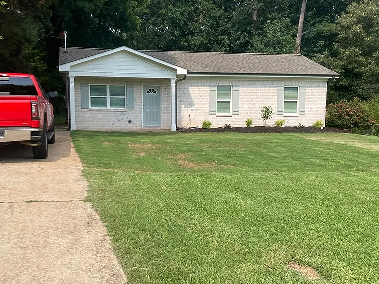 Driveway and house