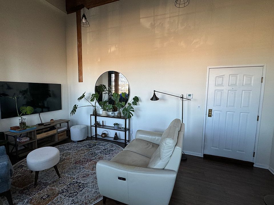 Comfortable living area with reclining sofa