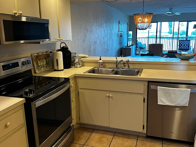 Kitchen with stainless steel appliances
