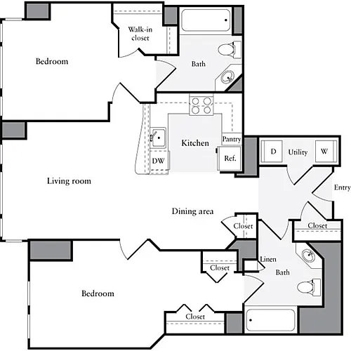 Floor plan 2 Bedrooms H
