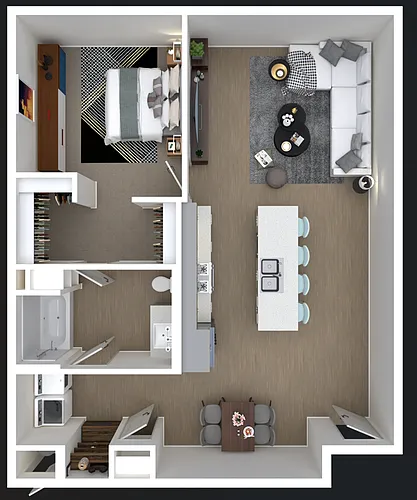 Floor plan 1/1 L 60% AMI