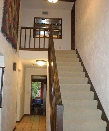 Just inside the front door