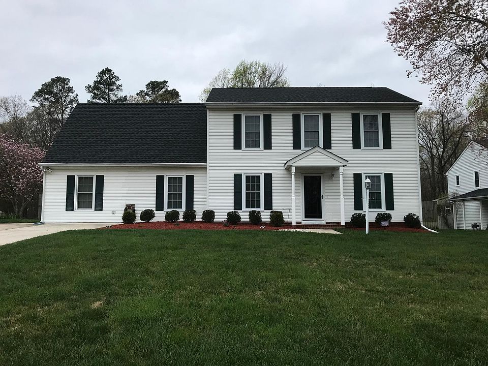Front of home, irrigation system in place
