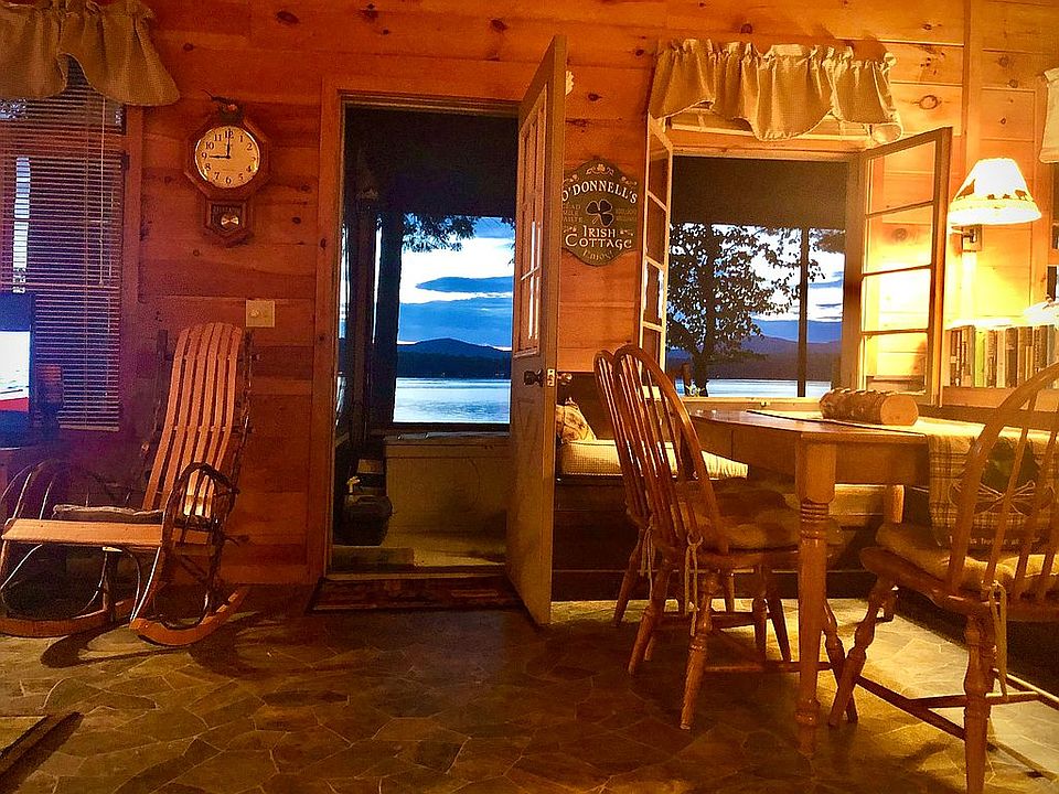 living room facing lake
