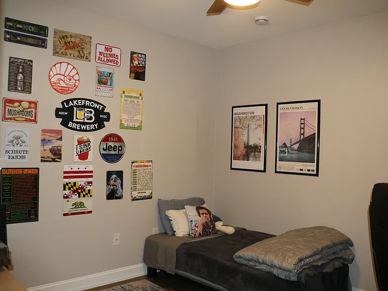 Versatile den ready to be your home office, reading nook, or extra lounge