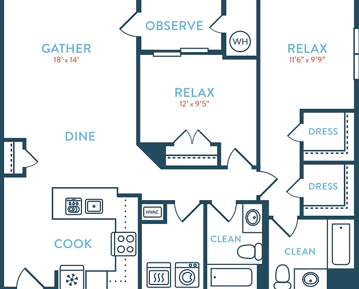 1175-1213 Waypointe B4 Floorplan Diagram