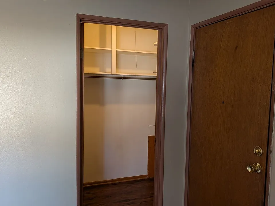 Storage closet by door