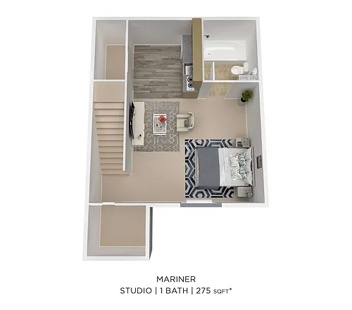 Floor plan Studio - 275 sqft