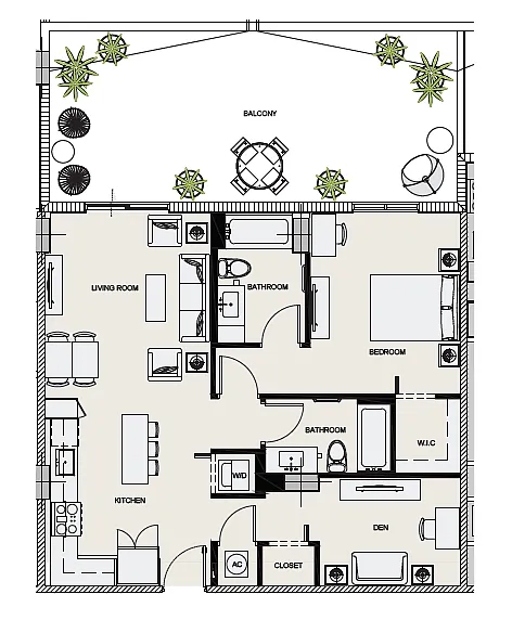 Floor plan AB3 + Den