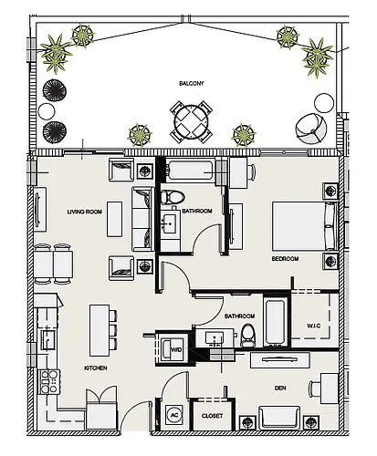 Floor plan AB3 + Den