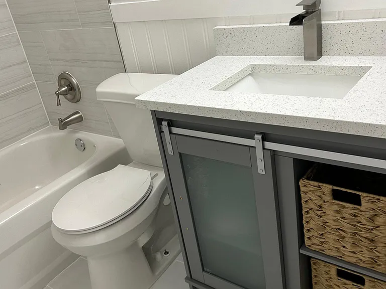 Brand New Custom Vanity, Quartz Countertop and Faucet