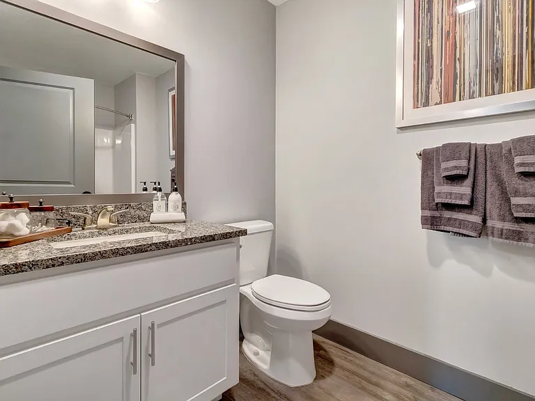 Beautiful White Cabinetry in Bathroom at South Portland