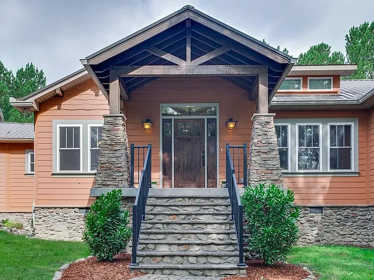 Front entry to lodge-side.