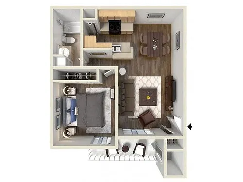 Floor plan 1x1Ac T1