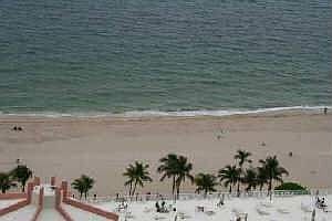 The view down at the ocean