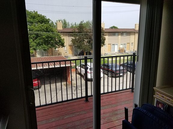 Balcony with sliding door
