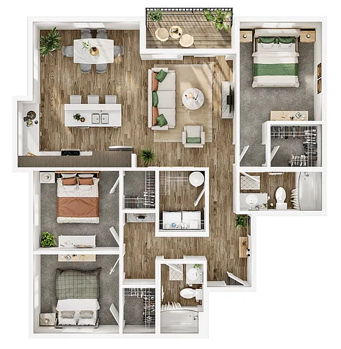 Floor plan 3 Bed 2 Bath