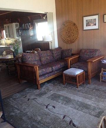 Living room with access to deck