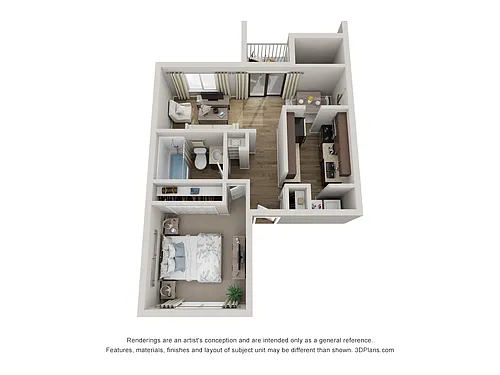 Floor plan 1x1 small