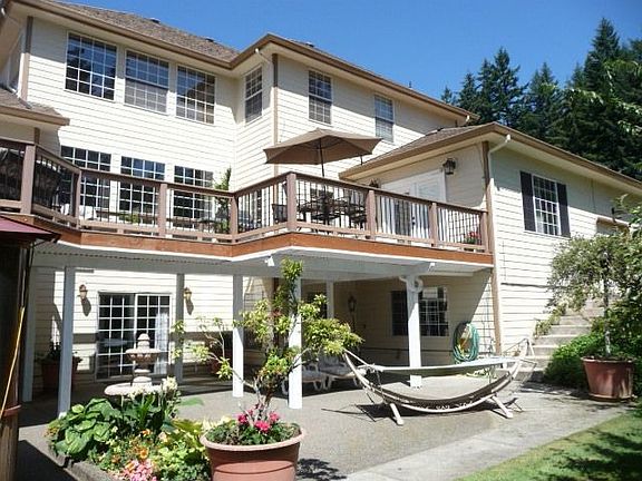 back patio w/ water feature