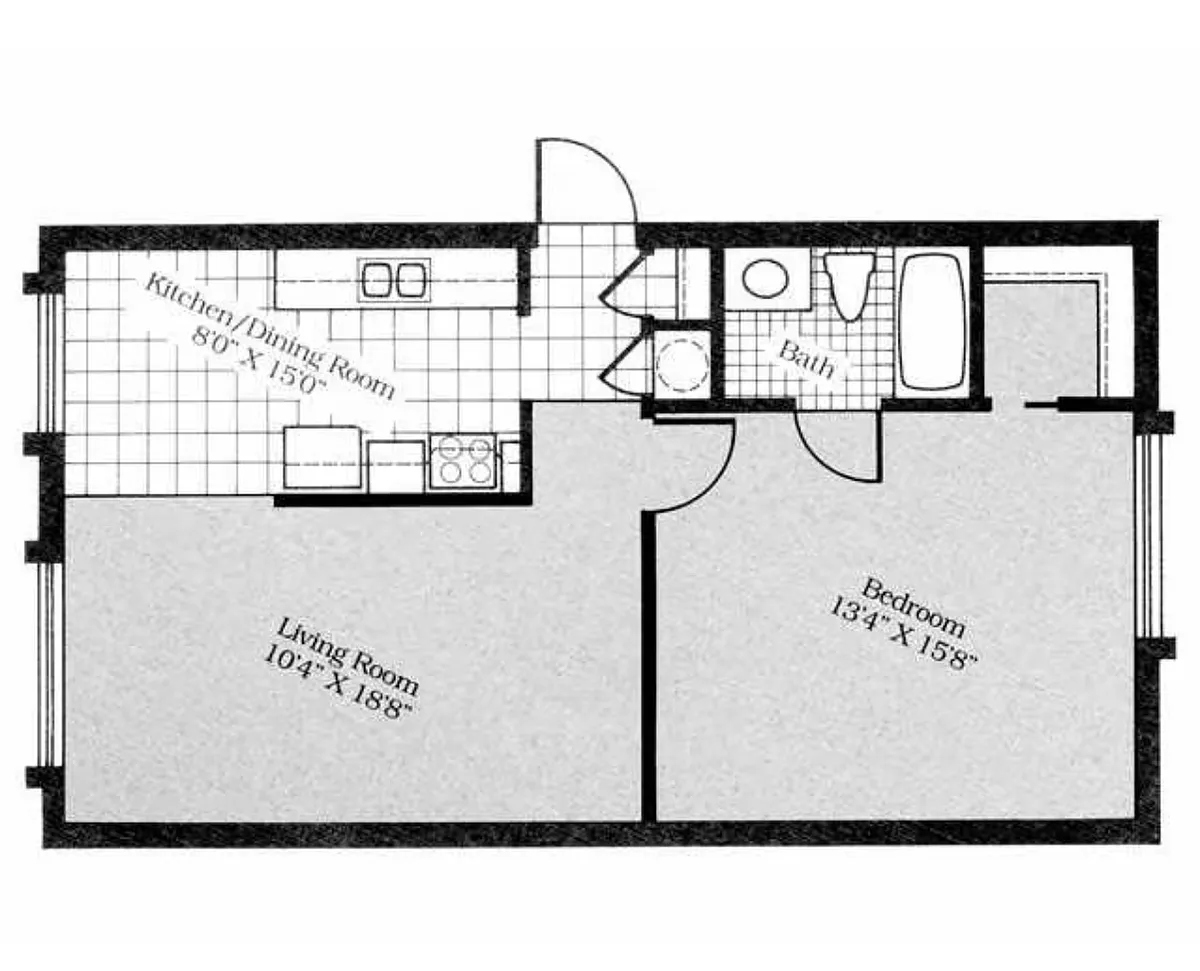 Floor plan One Bedroom One Bath