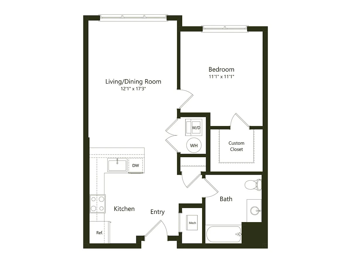 Floor plan A03.1 - 1x1