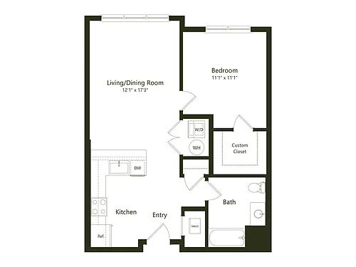 Floor plan A03.1 - 1x1