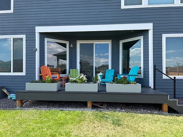 Back yard deck (partially covered)
