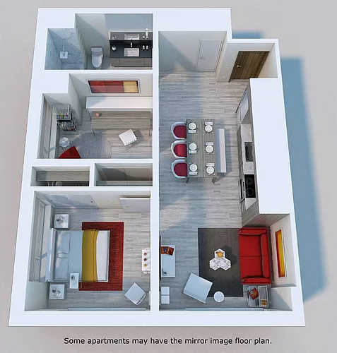 Floor plan 2 Bed, 1 Bath