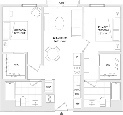 Floor plan 2 BR D