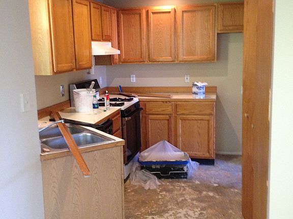 New flooring installed in kitchen