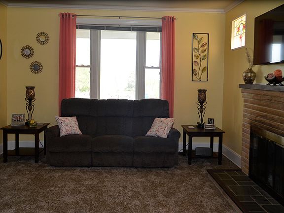 Living room with fireplace