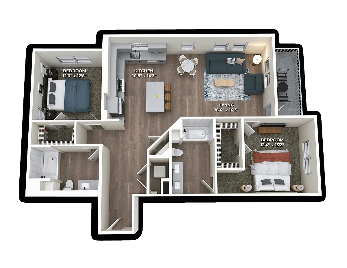 Floor plan B4 Two Bedroom