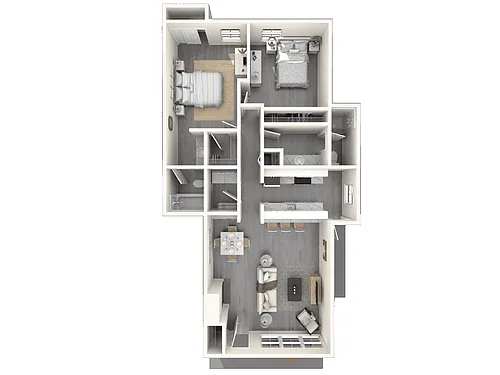 Floor plan 2x2 989 sqft