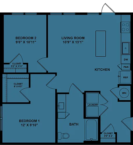 Floor plan B1 Accessible 60%