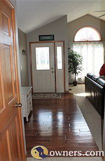 Hardwood floors in the foyer