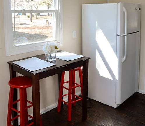 Room for a breakfast nook too. All the existing kitchen appliances are included.